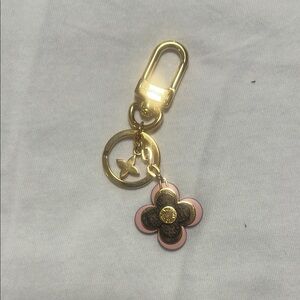 Louis Vuitton Gold and Pink Flower Bag Charm